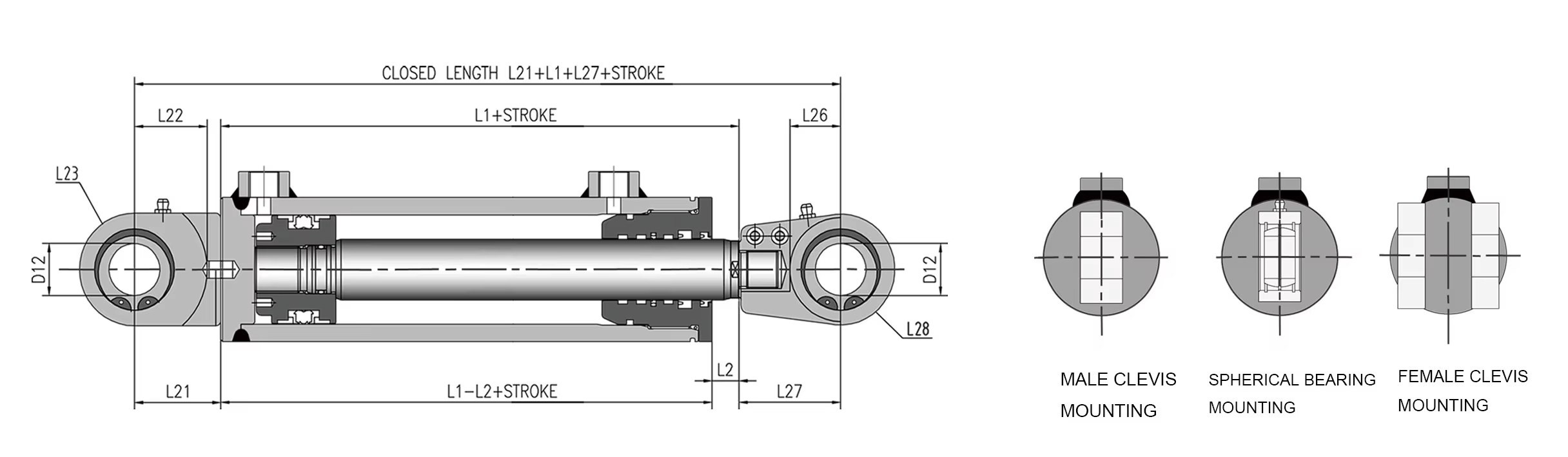 Customizable Flanged Hydraulic Cylinders for Excavators, Loaders and Cranes
