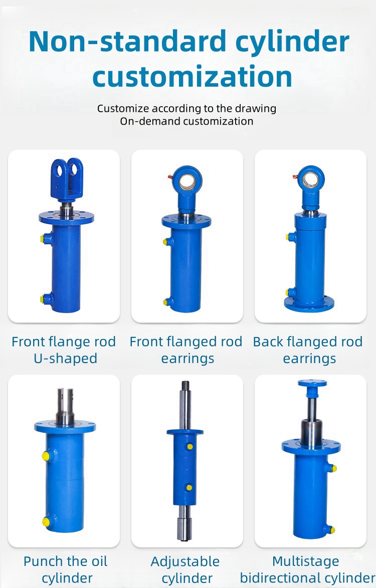 Custom Flanged Double-Acting Piston Cylinders for Small to Medium-Sized Mechanical Equipment Hydraulic Cylinders